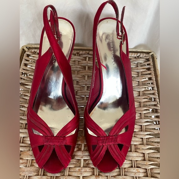 Red Satin Heels - Picture 3 of 8